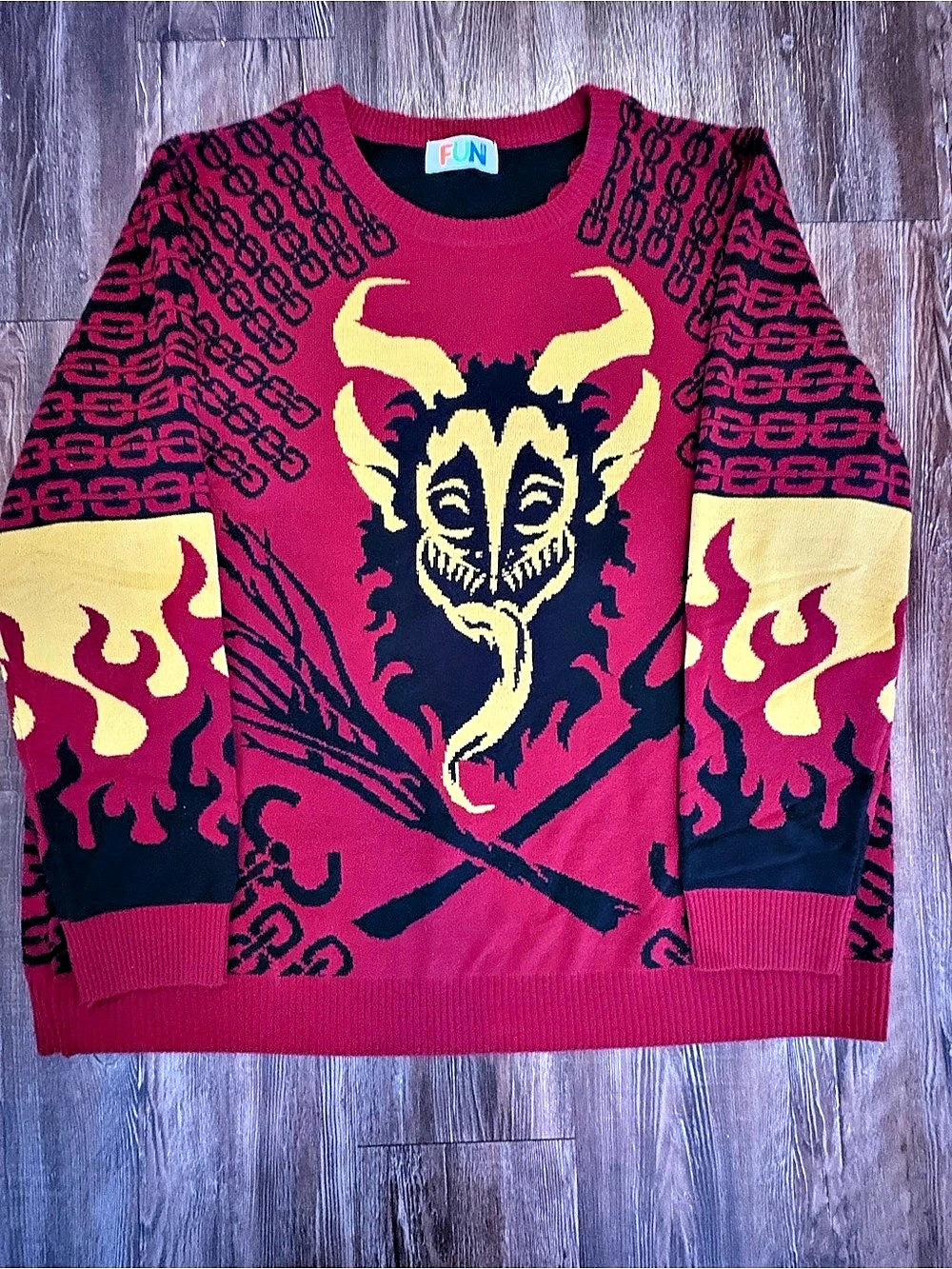 FUN.com Krampus Devil Ugly Christmas Graphic Sweater